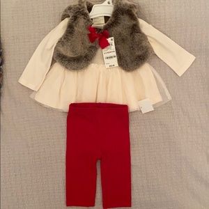 First ImpressionsBaby Girls Faux Fur Bow Tunic Set